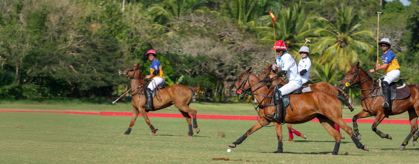 Equipos de polo jugando en la 10ª Copa Anual de Polo Británica